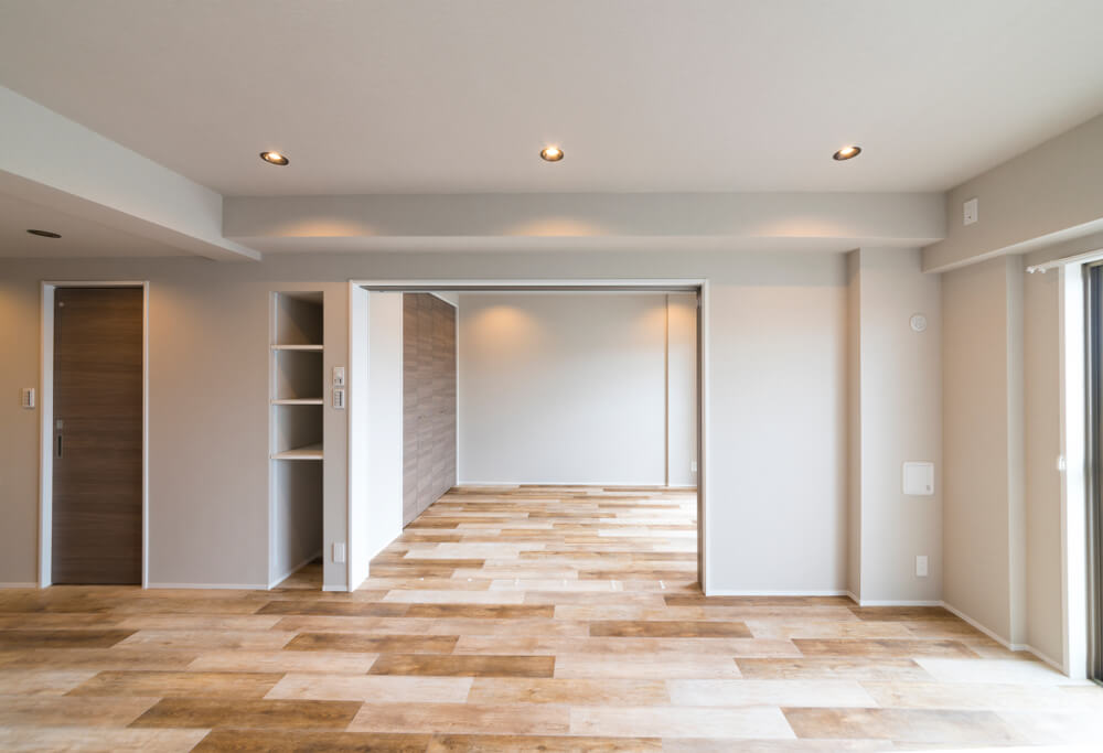 3つ設置されたダウンライト